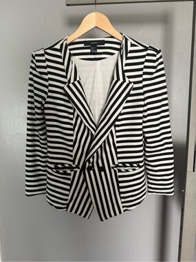 Forever 21 Black and White Striped Blazer